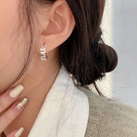 wholesale S925 Sterling Silver Circle Sweet and Cool Earrings for Women, Korean Dongdaemun New Style, Niche Minimalist Ear Clips-Sterling silver