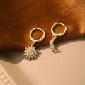 wholesale S925 Sterling Silver Earrings With Star, Moon, Opal, And Ear Hoop Design For Women-0-7
