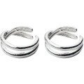 wholesale 925 Sterling Silver Ear Clips for Women, Fashion Korean Style Versatile Double-Layer Cross Line Ear Clips without Piercings E3049-0-4