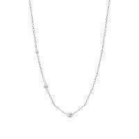 S925 Silver Super Sparkling Tilted Teardrop Moissanite Necklace-White gold three-teardrop necklace  9-carat moissanite