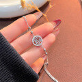 wholesale S925 Sterling Silver Double Layer Fu Character Bracelet for Women, Vintage Ethnic Style, National Trend Design, Niche and Unique Hand Jewelry Gift-0-2