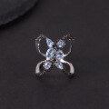 wholesale S925 silver butterfly-shaped original design natural topaz ring with inlaid amethyst, dark gothic style couple rings-0-3