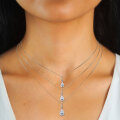 3ct Moissanite French Collarbone Necklace, Waterdrop Shape, Clearance with Free Shipping-0-2