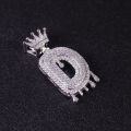 wholesale S925 Silver Fashion Full Diamond Pendant with Zircon Crown Tassel Unisex Initial English Letter D Pendant Niche-0-2