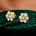 Sterling Silver Hip-Hop American Style Moissanite Snowflake Stud Earrings for Men and Women-0-1