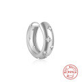 wholesale S925 Sterling Silver New Classic Best-Selling Octagram Zircon Ear Hoop Ear Clip Earrings for Women-0-4