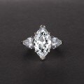 wholesale S925 Silver European and American Fashion Luxury Internet Celebrity Same Style High Carbon Diamond Marquise 8*14 Ring 3 Carats-0-9