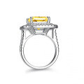 S925 Silver 5ct Moissanite Women's Ring, Fancy Square Tower Setting-0-1