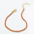 wholesale 10K Gold New Style Red Rope Bracelet for Women, Minimalist Woven Small Luxury Style Side Chain Anklet-0-2