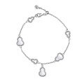 wholesale 925 Sterling Silver Classic Retro Women's Bracelet with Luxury Zircon Bezel-Set Pendant Featuring Shell Pearl and Agate in Gourd Design-0-5