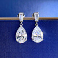 wholesale S925 Sterling Silver New Drop Pear-shaped Stud Earrings Simulated Diamond Hot-selling Export Style-0-0