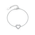 wholesale 925 Sterling Silver Heart-shaped Necklace and Bracelet Set, Minimalist Ins Style High-end Jewelry for Women-0-5