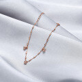 wholesale S925 Sterling Silver Round Bead Rose Gold Women's Fashion Korean Style Striped Cylinder Chain Bracelet Jewelry-0-3