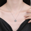 S925 Sterling Silver Moissanite Rotating Snowflake Pendant Necklace-0-2