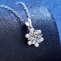 S925 Sterling Silver Moissanite Pendant Necklace Wholesale-0-0