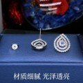 S925 Sterling Silver D Color Moissanite 50-Point Pear Stud Earrings-0-1