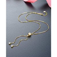 wholesale S925 Silver, Gold-Plated Zircon Small Waist Chain, Korean Style Creative Personalized Women's Choker Necklace, Direct Factory Wholesale-Gold-Necklace 925 Silver