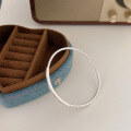 wholesale S925 Sterling Silver Wrapped Wire Open Bangle for Women, Korean Summer Ins Trendy Versatile New Heavy Work-0-1