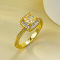 wholesale S925 Sterling Silver New 5*5 Sugar Square Yellow Diamond High-Carbon Diamond Cross-Border Ring for-0-2
