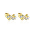 wholesale S925 Sterling Silver Cross-border Zircon Star Moon Flower Geometric Ear Bone Stud-0-15
