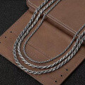 wholesale S925 sterling silver twisted rope chain necklace for men and women, minimalist style with high-end Italian craftsmanship, versatile neckwear.-0-6