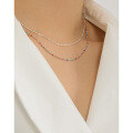 wholesale 925 Sterling Silver 517 European and American Style Elegant Collarbone Necklace Minimalist Niche Personality Colored Resin Bead Splice Necklace for Women-0-3