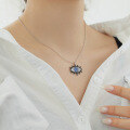 wholesale S925 Sterling Silver Light Luxury Women's Necklace with Exquisite Big Eye Pendant, Cartoonish, Stylish, and High-End Sense Collarbone Chain-0-3