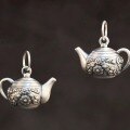 wholesale 990 Sterling Silver Retro Teapot Pendant, Hanging Pot Charm, Let Time Simmer into a Pot of Tea, Afternoon Tea-0-0
