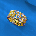 wholesale S925 Silver Gold-Plated French Openwork Geometric Lace Full Diamond Ring by Zhuozhifan Jewelry-0-2