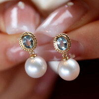 wholesale S925 Sterling Silver Red Elk All-Over Small Pearl Earrings, Minimalist and Versatile for Daily Wear, Retro Light Luxury Ear Studs for Women-BE0174-Gold 925 Silver