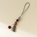 wholesale 999 Silver Exquisite Cinnabar "Pass Every Exam, Top the Golden List" Peace Lock Brush Pendant Y02115-0-3