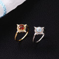 wholesale 925 Silver Light Luxury High-end Japanese Style Full-Zirconia Pomegranate Sky Blue Ring, Versatile and Elegant Index Finger Ring-0-2