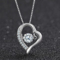 wholesale S925 Sterling Silver Source Factory New Simple and Elegant Zircon Heart-Shaped Pendant Necklace for Women Wholesale-0-1