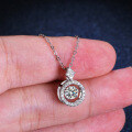 925 Silver Pendant with 1ct Moissanite, Women's Jumping Heart Necklace-0-2