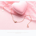 wholesale S925 Silver Ankle Chain Korean Style Forest Series Minimalist Heart-shaped Ankle Bracelet Elegant and Cute Dainty Foot Jewelry S2640-0-1