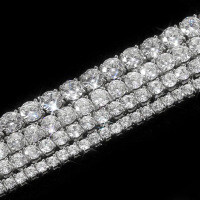 S925 Silver Moissanite Single Row Tennis Chain in 3mm, 4mm, 5mm, 6.5mm.-3mm (17cm)  925 Silver