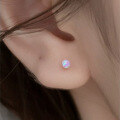wholesale S925 silver mini synthetic opal earrings, Korean-style elegant mini student ear piercings jewelry M00541-0-9