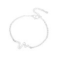 wholesale Metal material: S925 silver heart beat bracelet simple and sweet collarbone chain design sense super fairy temperament ins light luxury-0-4