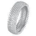 Platinum D Color Moissanite Full Pavé Tire Ring-0-4