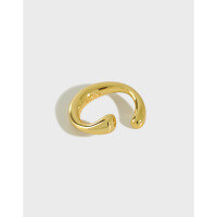 wholesale S925 Silver Korean Version Ear Clips for Non-Pierced Ears, INS Minimalist Stud Earrings for Students-18K gold [single]>925 silver