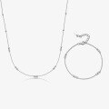 wholesale 925 Sterling Silver Plain Chain Necklace Bean Bead Choker Ins Light Luxury High-End Cross-Border European and American Jewelry Women-0-6