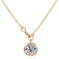 K Gold-Plated S925 Sterling Silver Moissanite Bubble Necklace-1-carat moissanite necklace