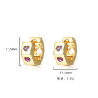 wholesale 925 Sterling Silver With Colored Zirconia, Women's Unique Design Necklace And Earrings Set, In Stock-E2512-Gold 925 Silver