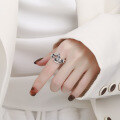 wholesale S925 Sterling Silver Retro and Edgy Flying Kitten Punk Hip-Hop Adjustable Ring, a Cross-Border Best-Seller-0-3