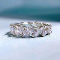wholesale 925 Silver Oval Row Diamond Ring for Women, European and American Style Full Diamond Ring, One-Click Dropshipping, New Design by Zhuozhifan-R420 Horse Eye No.8