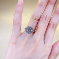 wholesale S925 Silver 3-Carat High-Carbon Diamond Ring with Bow Divided Gold Prong Setting, Elegant and Fashionable-0-3