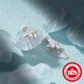 wholesale 925 Sterling Silver Hot-selling Double Chain Tassel Diamond Studded Rivet Versatile Earrings-0-3