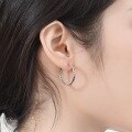 wholesale S925 silver plated with white gold, European and American style colorful zircon earrings, rainbow earrings for women, elegant hoop earrings, silver jewelry wholesale-0-1