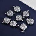 wholesale 925 Sterling Silver Plum Orchid Bamboo Chrysanthemum Pendant Retro Ethnic Style Handwoven Bracelet DIY Material Accessory Charm-0-3