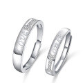 wholesale Original design S925 sterling silver love to the core couple rings, men and women can be engraved love matching rings-0-4